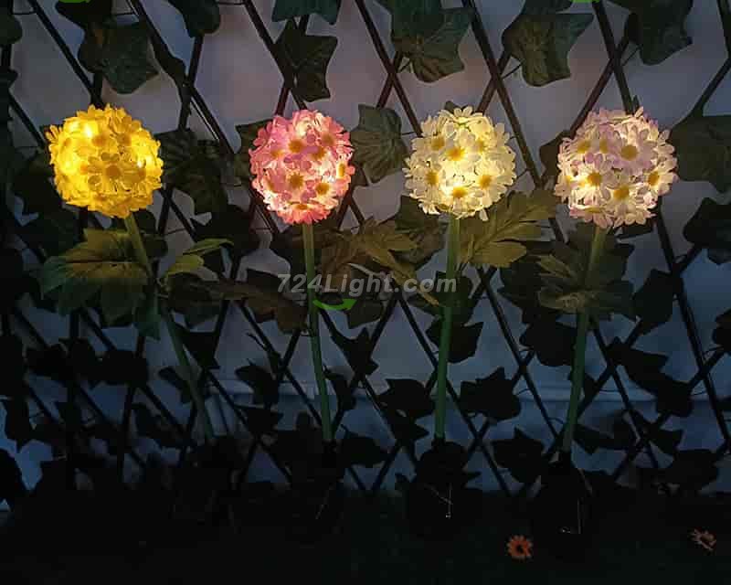 Solar Ball Chrysanthemum Light Outdoor LED Garden Garden Ground Plug Decorative Light