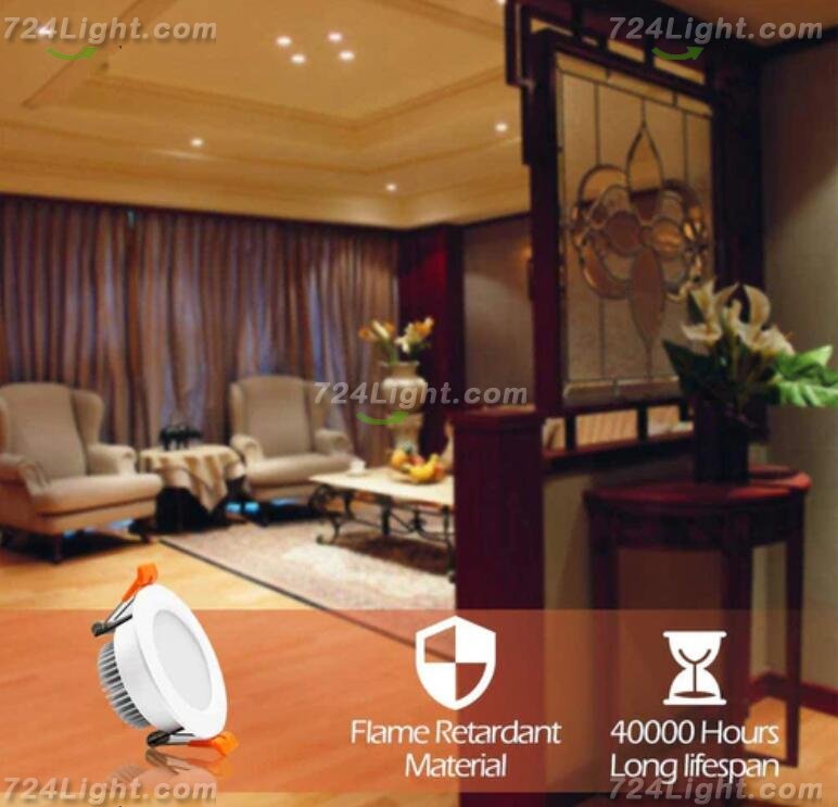 10 Pack 3W Dimmable Antifog LED Downlight CRI80 Flat Diffuser Ceiling Light -2-3/8'' Cutout