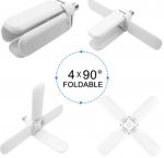 60W Deformable LED Garage Ceiling Lights 6000LM 6500K White 400W Equivalent CRI80+ E26/E27 Base