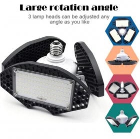 LED Garage Lights 55W Deformable LED Shop Light 7200LM Daylight White 400W Equivalent Work Light