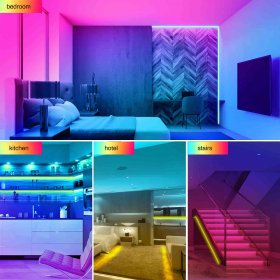 100ft LED Strip Lights (2 Rolls of 50ft) RGB Music Sync Color Changing, Led Lights with Smart App Control Remote Led Lights For Bedroom Lighting Flexible Home Decoration