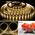 High CRI 90 Strip Light LED, Flexible 12V LED Strips, SMD3528-300 60 LEDs 300LM Per Meter, 8mm Wide Tape