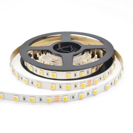 (image for) 12V Dual White LED light Strip, 16.4FT/5Meter SMD5050-300 60 LEDs Per Meter 2 in 1 Color Temp-Adjustable Flexible LED Strip Light