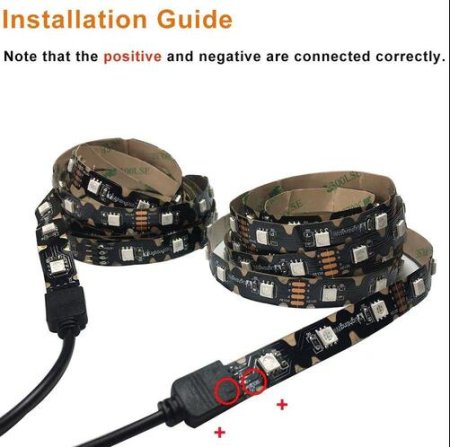 (image for) S-Shape Bias Lighting for HDTV -3.3ft/1M and 6.6ft/2M RGB LED Backlight Strip 12V Powered Bendable Strip Kit for Flat Screen TV LCD, Desktop Monitors. No Need to Cut.