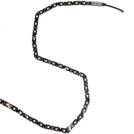 (image for) S-Shape Bias Lighting for HDTV -3.3ft/1M and 6.6ft/2M RGB LED Backlight Strip 12V Powered Bendable Strip Kit for Flat Screen TV LCD, Desktop Monitors. No Need to Cut.