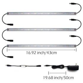 LED Grow Light Strip Kit with Full Spectrum LEDs, 36W IP65 Waterproof Dimmable LED Plant Grow Light Bar for Germination, Growth and Flowering