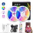 (image for) 32.8Ft (2x 5M) SMD5050-150 LED Strip Light 5050 RGB Set 10m RGB LED Strip Lights Waterproof Outdoor w/ Power Supply & Controller