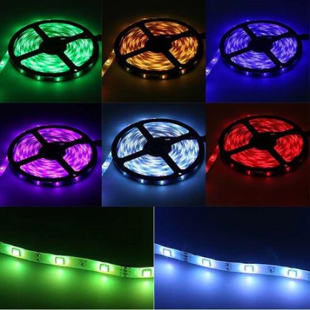 (image for) 16.4FT/5Mtr 150LEDs RGB LED Strip Light Kit SMD5050 30LEDs/Mtr Bluetooth Wireless Smart APP control