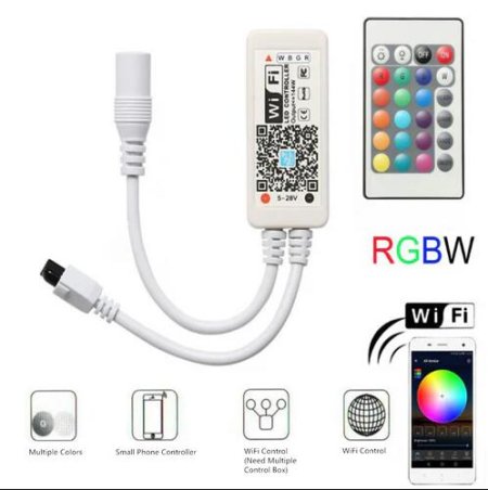 (image for) 16.4ft（5Mtrs) 300LED SMD5050 RGBW LED Strips Light Kit Music Sync, IR Remote, WiFi APP Controlled, Alexa Compatible
