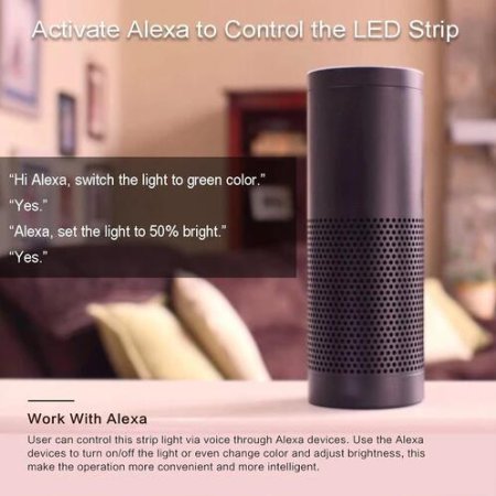 (image for) 32.8ft (10Mtrs) 600LED SMD5050 RGBW Strip LED Kit Music Sync, IR Remote, WiFi APP Controlled, Alexa Compatible