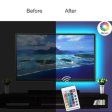 (image for) 5V 3M/9.9ft LED TV Backlights USB Powered Bias Lighting Kit with RF Remote (16 Colors and 4 Dynamic Modes) for HDTV/PC Monitor/Home Theater