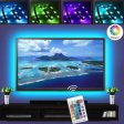 (image for) 5V 3M/9.9ft LED TV Backlights USB Powered Bias Lighting Kit with RF Remote (16 Colors and 4 Dynamic Modes) for HDTV/PC Monitor/Home Theater