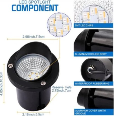 (image for) 5Watt Low Voltage RGBWW (RGB and 3000K Warm White) LED Well Lights Anti-glare Landscape Lighting IP65 Waterproof Outdoor 12V-24V Ground Lights for Garden Yard Driveway(8Pack)