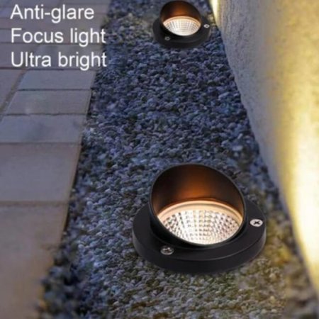(image for) 5Watt Low Voltage RGBWW (RGB and 3000K Warm White) LED Well Lights Anti-glare Landscape Lighting IP65 Waterproof Outdoor 12V-24V Ground Lights for Garden Yard Driveway(8Pack)