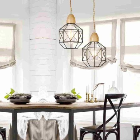(image for) 9.8FT Vintage Nylon Socket Pendant Light Cord, semicircle Pendant Light Kit with Dimmable Switch