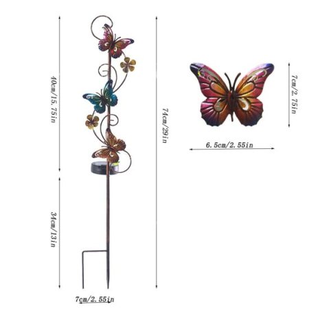 (image for) LED Solar Butterfly Lights for Your For Garden, Patio, Yard, Landscape Decor - 2 Pack