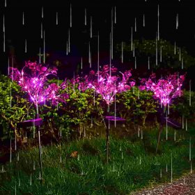 Solar Lights Outdoor Garden Decorative, 2 Pack Solar Powered Phalaenopsis Flower Lights Waterproof IP65 Design