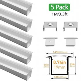 Silver U05 36x24mm U-Shape LED Aluminum Profile Kit for LED Strip Installation
