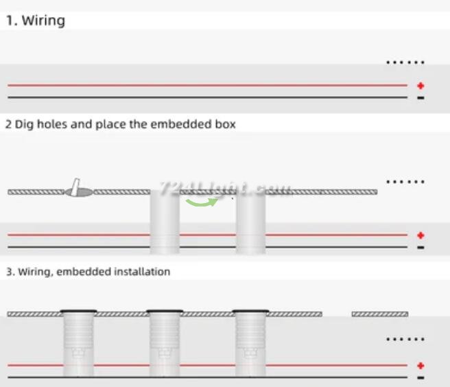 8 PCS Pack DC12V-24V 1W/3W IP67 Outdoor Waterproof LED Wall Light Corridor Ladder Step LED Lights
