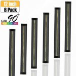 6 Pack 7mm Thick Black Finish LED Under Cabinet Lighting Kit Dimmable 1800LM CRI90 SMD2835 12V 30W with Dimmer & Power SUpply Included