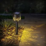 Solar Lawn Light, Waterproof Hollow Projection Solar Floor Light for Garden Passage Lawn Paths (2 Pack)