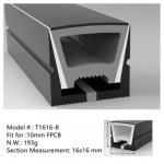 16.4FT(5Meters) 16*16mm 120° Top Emitting IP67 Waterproof Flexible Full Black Silicon LED NEON Tube Housing Fit for 10mm Wide LED Strip Light