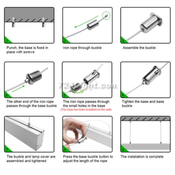 5 Pack H4075 Big Aluminum Extrusion Channel for Suspension Mounting Linear Office Lighting System
