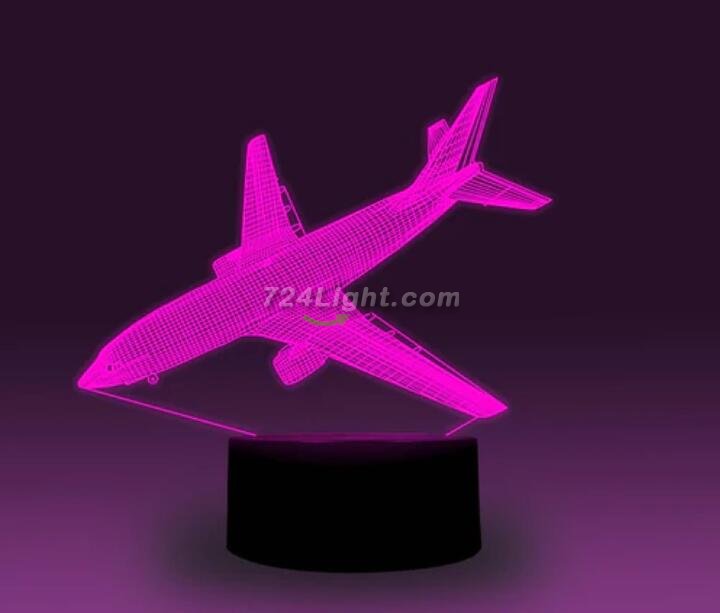 Transportation Images 3D Illusion LED Night Light w/ 16 Colors Remote Touch Switch Adjustable Brightness for Kids Bedroom Decoration