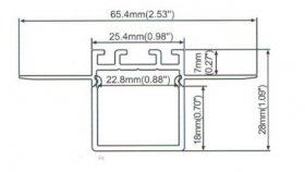 1Meter/3.3ft Aluminum Recessed LED Corner Strip Channel 65.4mm x 28mm suit for max 22.8mm width strip light