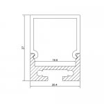 LED Aluminium Extrusion Recessed LED Aluminum Channel 1 meter(39.4inch) LED Profile