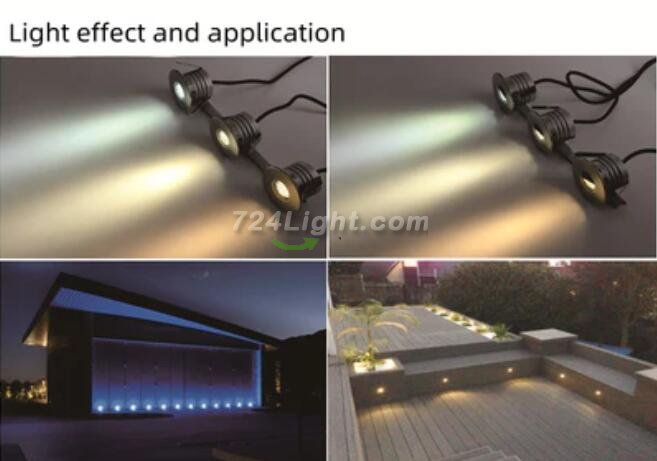 6PCS Pack 3W DC12V-24V IP67 Anti-Glare Mountable Outdoor Underground Light Stainless Steel Dimmable Honeycomb Step Light
