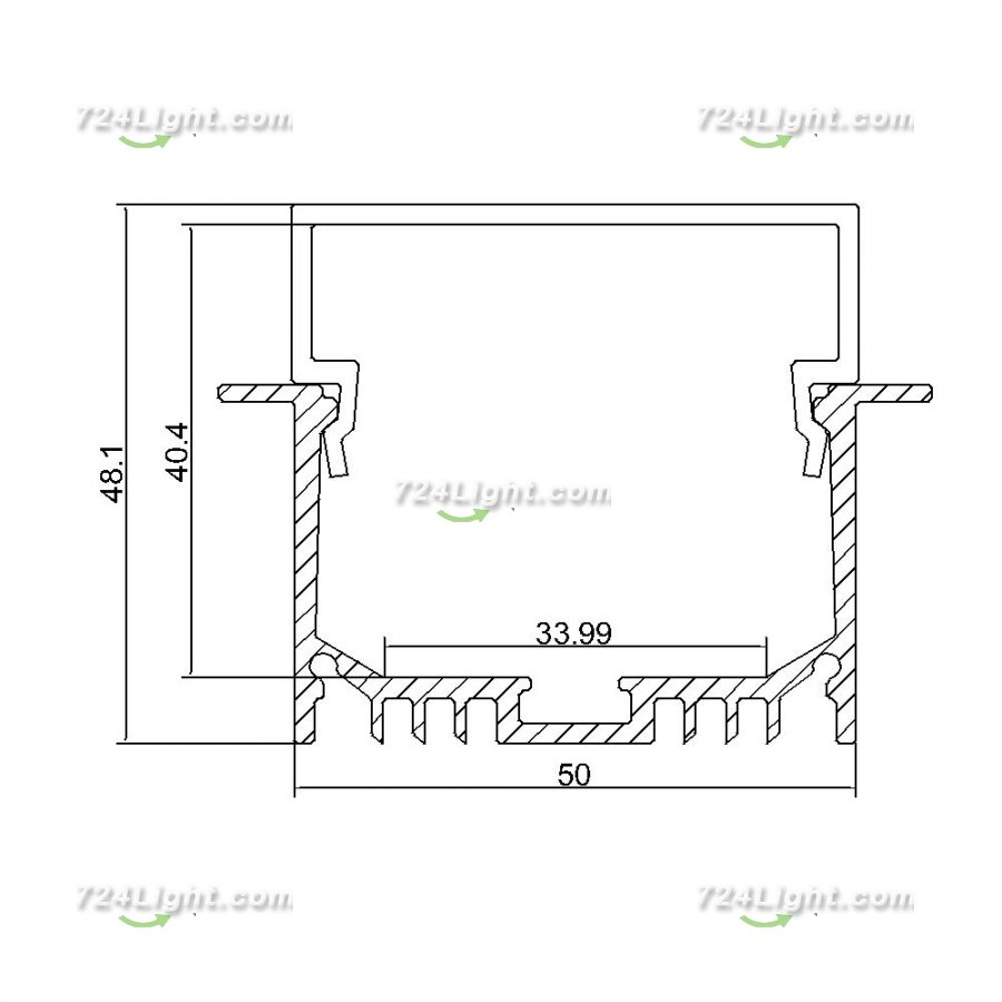 LED Aluminium Channel 1 Meter(39.4inch) Recessed Aluminum LED profile with dropped cover LED Channel For 5050 5630 Multi Row LED Strip Lights