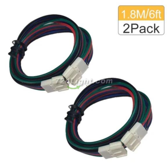 2 Pack (2016 Updated Version) Solderless Jumper Snap Down 4Conductor LED Strip Connectors for 10mm Wide SMD5050 RGB Color Flex LED Strips