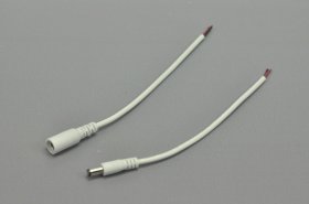 White DC Connector 22 AWG 16cm Female Male LED Power Supply DC Cable Cord For LED Strip Light