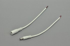 White DC Connector 22 AWG 16cm Female Male LED Power Supply DC Cable Cord For LED Strip Light