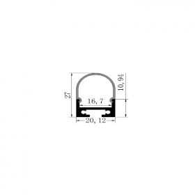 2027LED round PC three-sided light-emitting linear light hard light bar aluminum shell kit