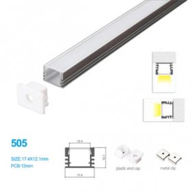 17.4MM*12.1MM LED Aluminum Channel Kit for LED Strips Mounting