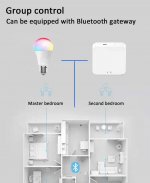 4Pack 9W LED Light Bulb E27 Base RGBCCT Bluetooth APP Controlled Smart Light Bulbs Sycn with Music