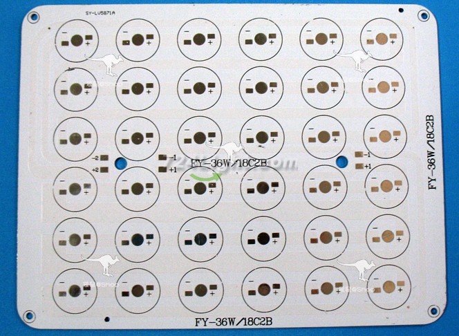 36W 215x165mm LED High Power Rectangular Aluminum Plate 18 Series Connections 2 Parallel connections For Floodlight