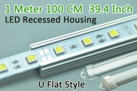 LED Aluminium Profile LED Strip Light Aluminium Profile 1M U Flat Style Rail Aluminium