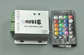 Music Led Controller 24 Keys IR Remote RGB Controller Music Sound LED Strip /LED Bulb Sensitive Control Aluminum 72 W
