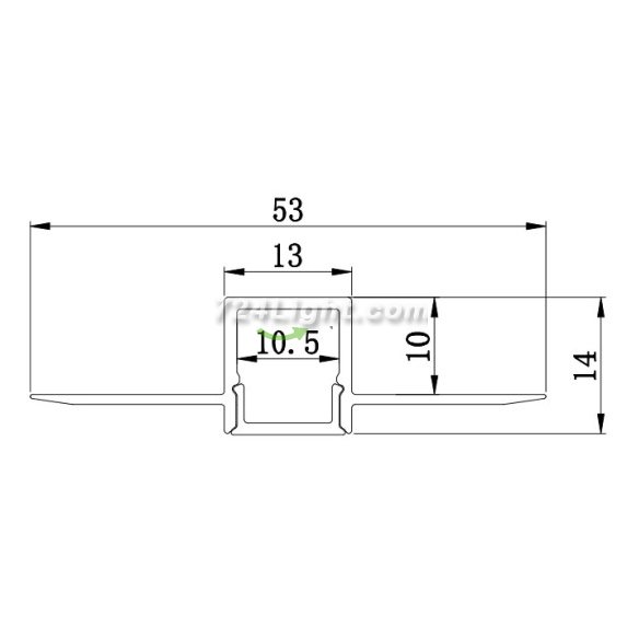 1Meter/3.3ft LED Aluminum Channel For Corner Of Wall 53mm x 14mm Seamless Led Channels