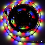 DC 5V SK6812 Individually Addressable LED Strip Light 5050 RGBW 16.4 Feet (500cm) 60LED/Meter LED Pixel Flexible Tape White PCB