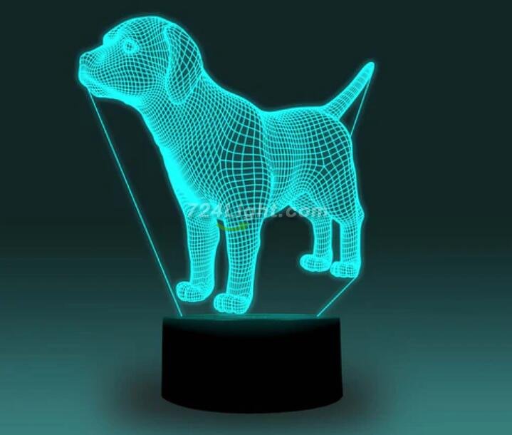 Animal Images 3D Illusion LED Night Light w/ 16 Colors Remote Touch Switch Adjustable Brightness for Kids Bedroom Decoration