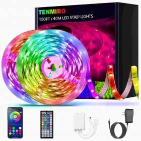 65.6ft Led Strip Lights Ultra Long RGB 5050 Color Changing LED Light Strips Kit with 44 Keys Ir Remote Led Lights For Bedroom Kitchen Home Decoration