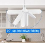 30W Deformable LED Garage Ceiling Lights 3000LM 6500K White 300W Equivalent CRI80+ E26/E27 Base