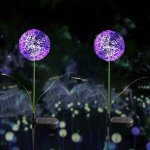 Solar Dandelion Garden Lights, Outdoor LED Waterproof Lights for Garden Backyard Lawn Landscape Decoration (2 Pack)