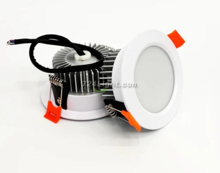 4 Pack RGBW Super Bright Modern Recessed LED Lighting 12/24W 12/24V White Round Embedded LED DownLights Aluminum Indoor Ceiling Downlight Hotel Lighting Bar Lighting Dancing Room Lighting Restaurant Lighting