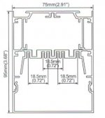 LED Aluminium Channel 1 Meter(39.4inch) 95 mm(H) x 75 mm(W) For 5050 5630 Multi Row LED Strip Light