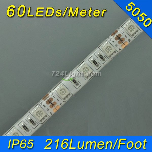 Free Cutting 1meter-5meter RGB Waterproof LED Flexible Light Strip SMD5050 Multicolor Strip Light 12V 5 meter(16.4ft) 300LEDs